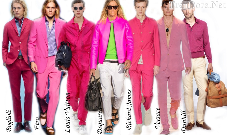 Розовый цвет в мужской моде весны и лета 2015 года