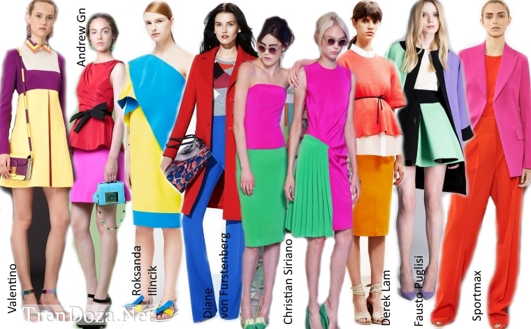 Контрастные сочетания в одежде модны весной 2015 года