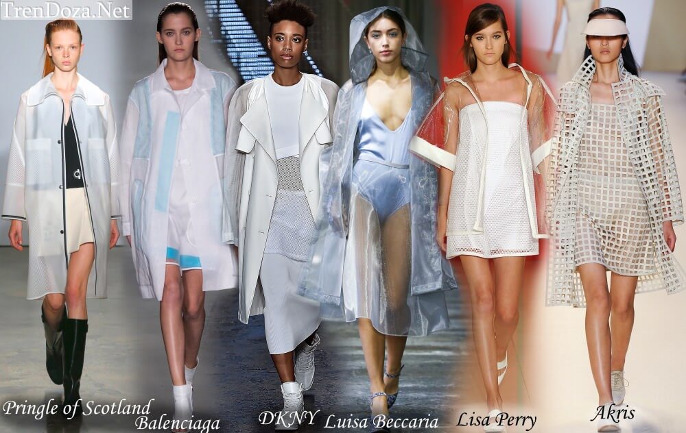 Модные белые плащи весна 2015 года из полупрозрачных материалов