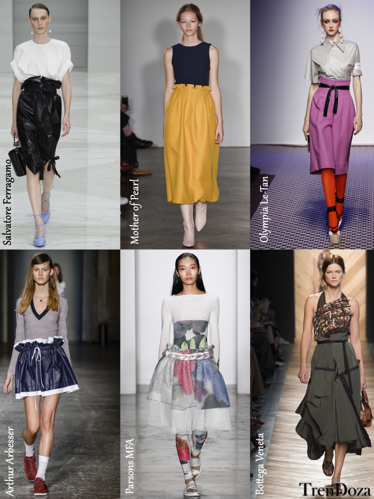 Модные юбки 2016 Весна с завышенной талией