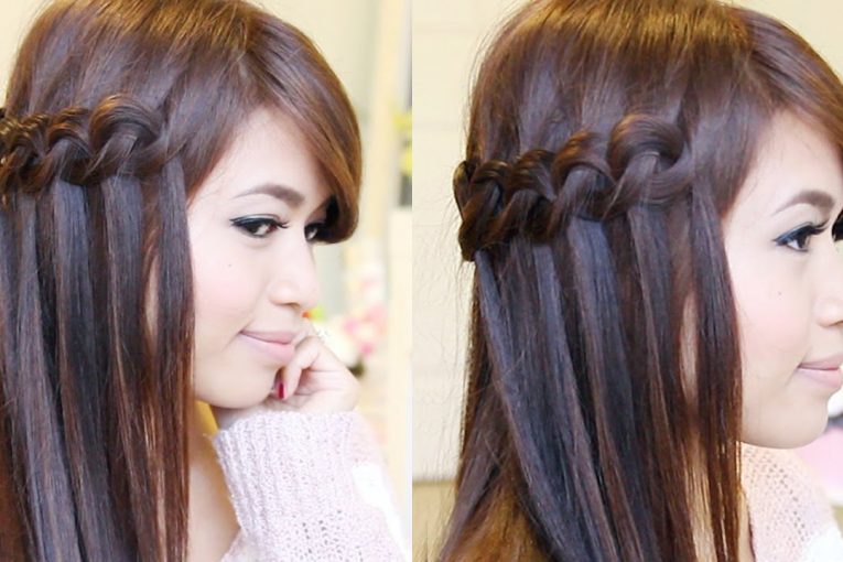 Knotted Loop Waterfall Braid Hairstyle | Hair Tutorial