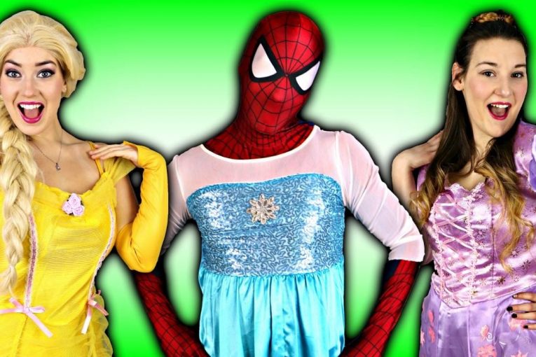 Frozen Elsa CLOTHES SWAP CHALLENGE w/ Spiderman Belle Rapunzel Joker Fun Superhero in real life IRL