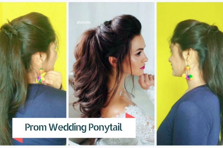 ★Easy Prom Ponytail Hairstyle for Bride | Fancy Wedding Half Up-Down Hair Tutorial