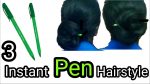 Instant PEN Hairstyle for college and office || Hairstyles for EMERGENCY time
