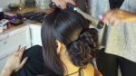 Floral Braid Allure Bun with Indian Sari |  Stylish Traditional  Indian hair style