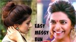 3 EASY Everyday Messy Bun Hairstyle for School, College,Work | Deepika Padukone| Indian Hairstyles