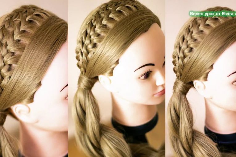 Коса Ободок  Причёска на каждый день  Плетение в школу Trenza Hair tutorial