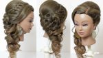 Indian bridal hairstyle for long hair, tutorial with braids and curls
