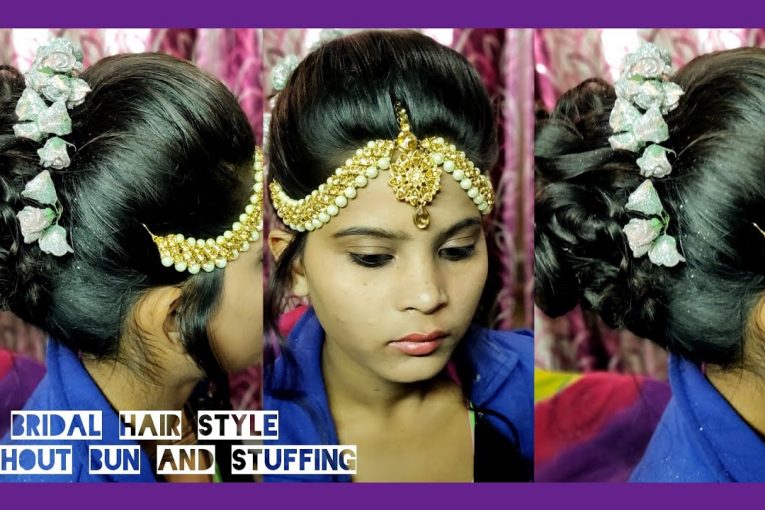 bridal hairstyle without bun and stuffing and Best Trick Tikka setting