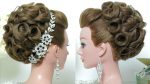Bridal hairstyle. Wedding updo for long hair tutorial.