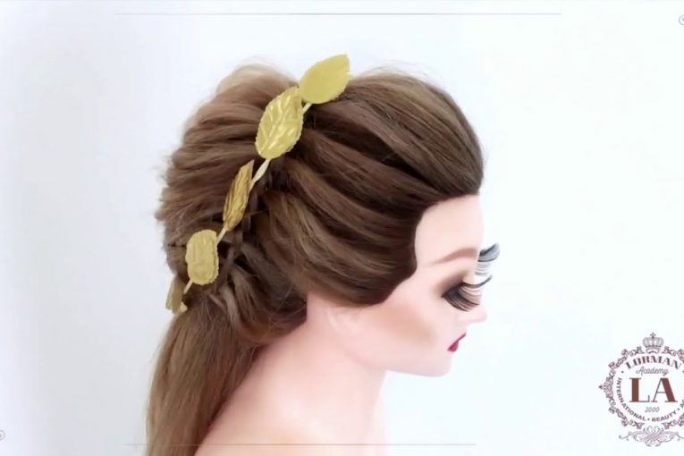 #5  Быстрая греческая прическа с плетением/Fast Greek hairstyle with braiding