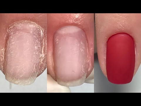 Матовые ногти/ Комбинирований маникюр/ Красные ногти