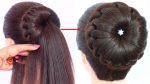 new bun hairstyle for wedding and party || trending hairstyle || party hairstyle || updo hairstyle