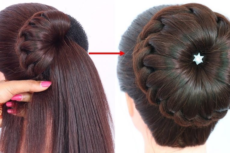 New bun hairstyle for wedding/party/function | trending hairstyle | party hairstyle | updo hairstyle