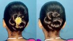 simple and easy summer twisted updo // flower bun hairstyle for girls //hair style girls/hairstyles
