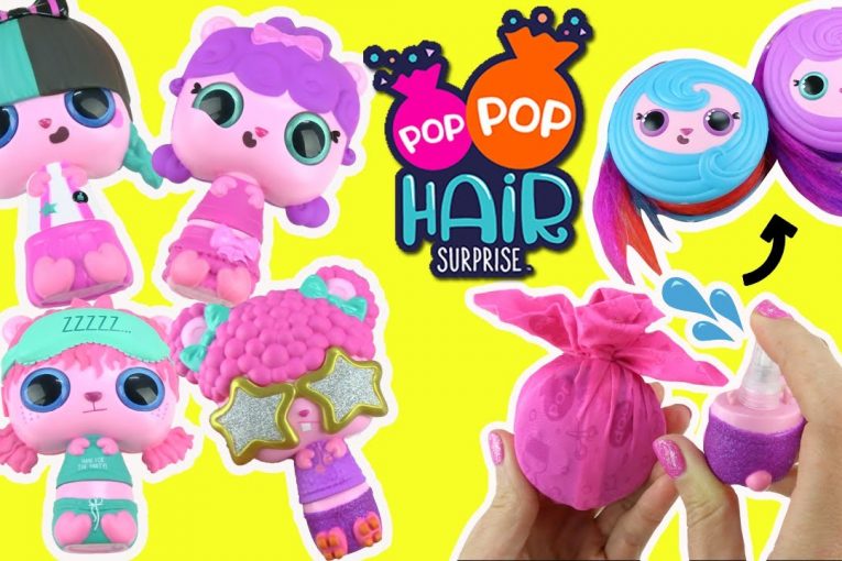 Pop Pop Hair Surprise Toy Unboxing! SPRAY with Water for a POP Surprise + Pet Hair Accessories