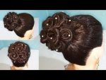 Most Beautiful Trending Rose Bun Hairstyle for Wedding or party | Easy Hairstyles | Bun Hairstyle