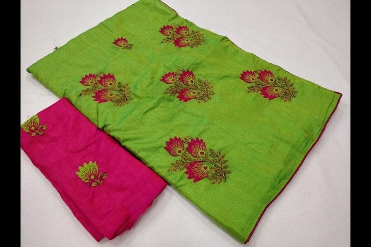 Latest Sana Silk Piping Border Jodhpuri Embroidery Work Saree Collection