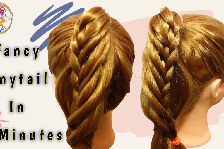 Fancy Ponytail Hairstyle | Hairstyle In 2 Minutes | Easy Simple Ponytail | Hairstyles