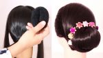 New simple chignon bun/juda hairstyle | Juda Hairstyle For Long Hair | Hairstyle using Donut Trick