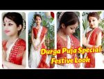 Durga Puja Special Festive Look | Red & White Outfit Idea for Durga Puja Navratri | Ojasyaa