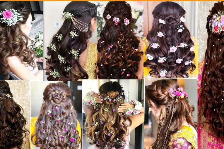 Wedding hairstyle with flowers |  wedding gajra hairstyle for long hair | new flowers hairstyle.