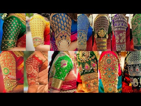 Bridal blouse design//Bridal sleeves design pattern//thred work blouse designs ideas