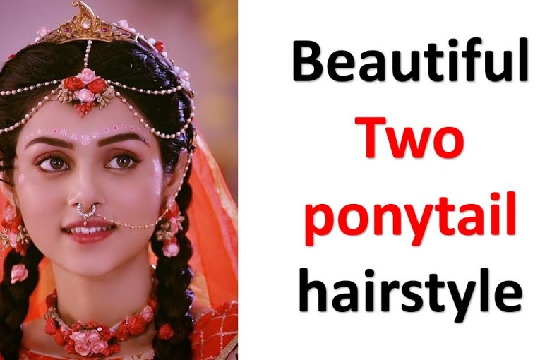 beautiful two ponytail hairstyle | hairstyle for wedding | unique hairstyle | latest hairstyle