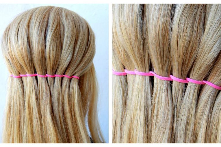 EASY Twist Waterfall Braid Half Up using cord #shorts