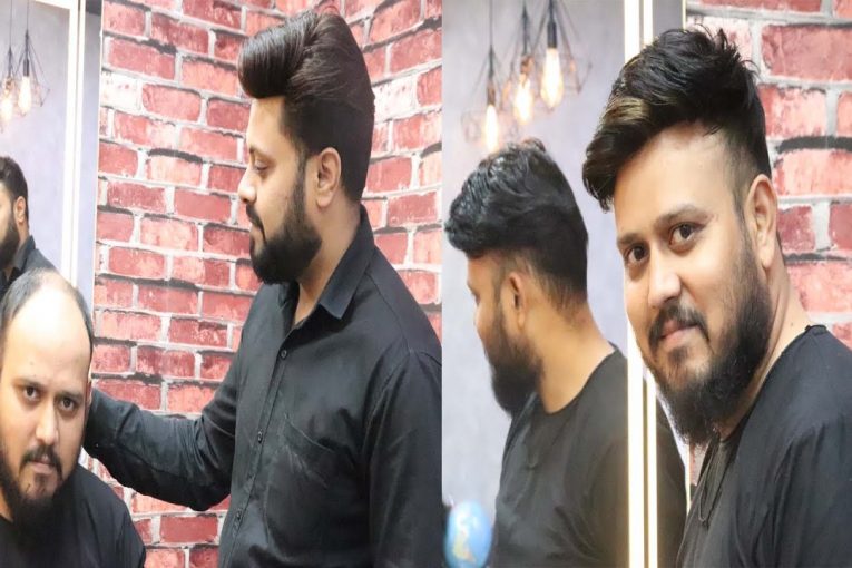 How to Make Free Hair Style With Hair Patch! Free hairstyle! By Abdul Rehman in Delhi Hair Fixing