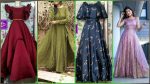 Beautiful Fancy Gown Design Pictures/Latest Long Gown Anarkali Styles/Gown Neck & Sleeves Design