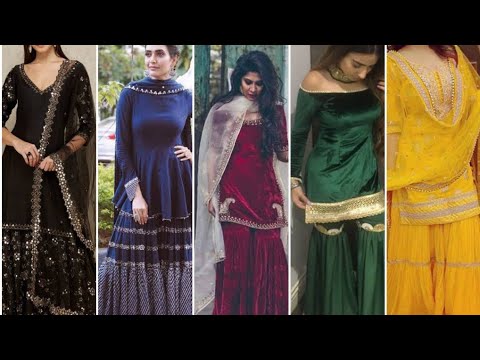 Fancy Short Shirt with Sharara| Beautiful Gharara dresses| Fancy and Casual dresses for ladies