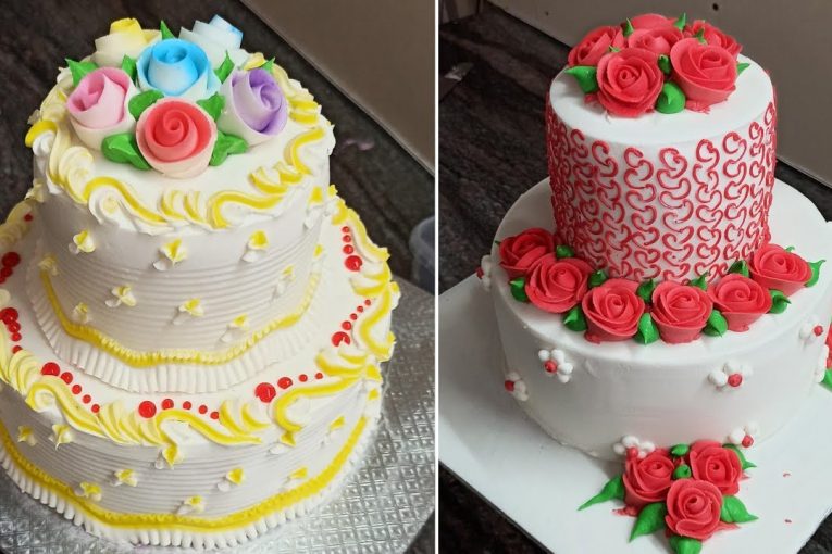 Butter Cream Cake | Two Step Cake Design By Cool Cake Master