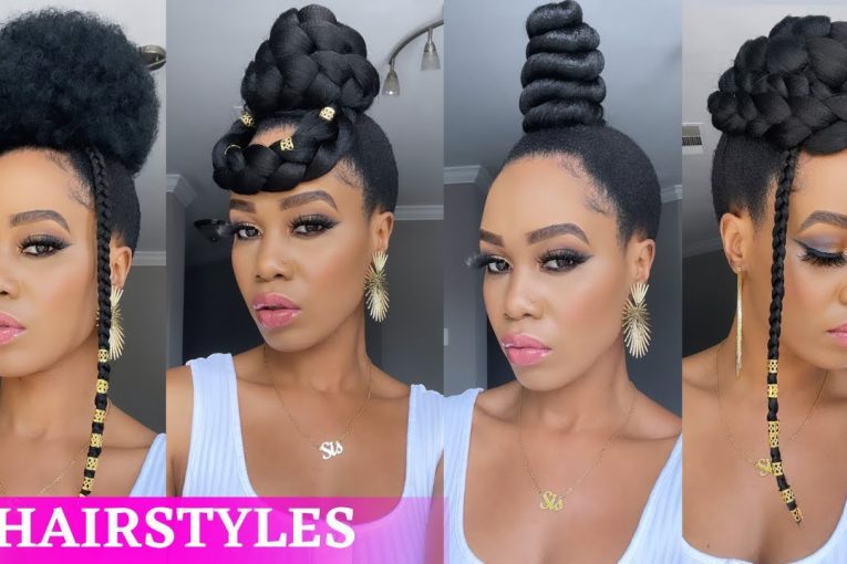 4 QUICK & EASY HAIRSTYLES ON NATURAL HAIR / Protective Style/ 4C Natural Hair /Tupo1