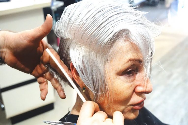 AMAZING HAIRCUT — 70S ANTI AGE Short Gray Graduation With Undercut