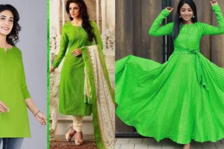 Parrot Green Dress Designs