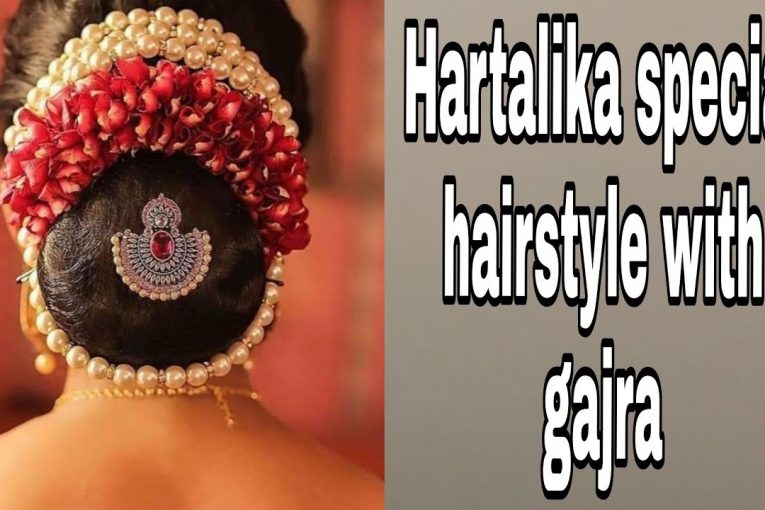 Hartalika special hairstyle with gajra/Functional hairstyle with gajra #shorts #hairstyle