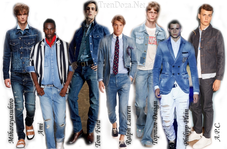 Мода на деним в мужской одежде весны 2015 года