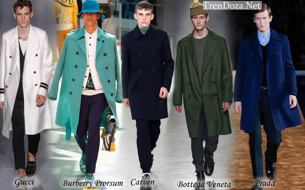 Мужские пальто весна 2015 двубортной модели