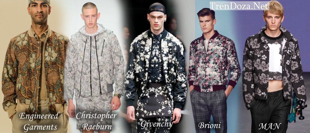 Мужские куртки 2015 весна в цветочном принте