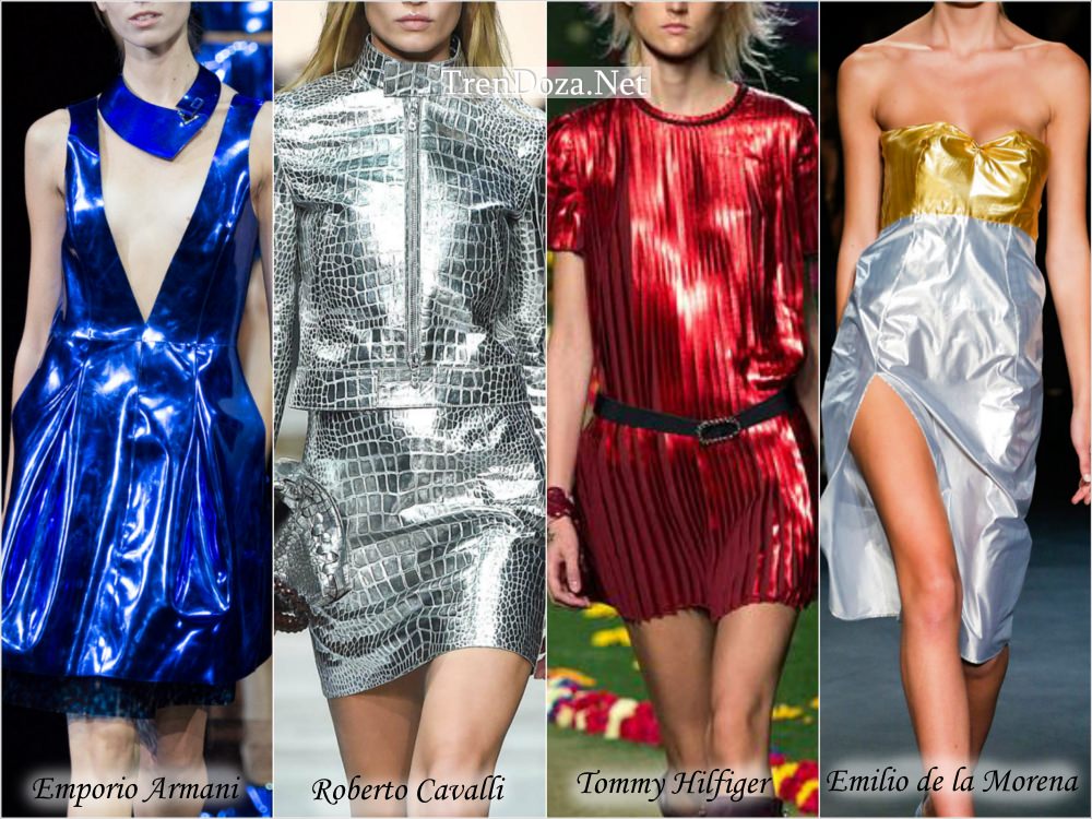 Металлизированные модные ткани 2015 года