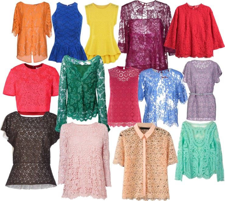 Блузы из разноцветного гипюра