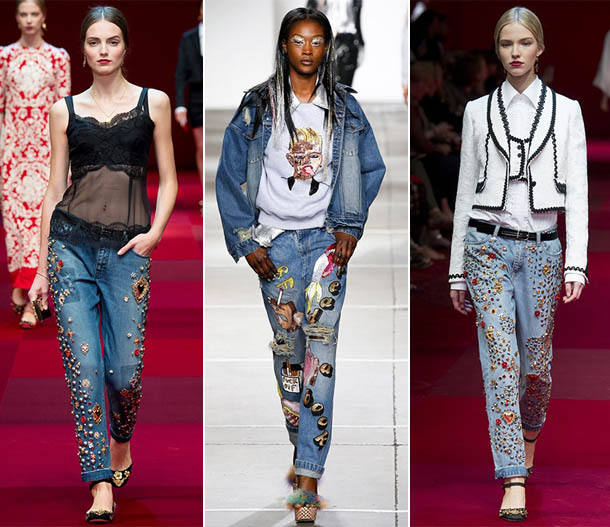 Модный тренд этого года — джинсы с вышивкой