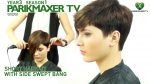 Короткая стрижка с удлиненной челкой Short haircut with side swept bangs. parikmaxer tv