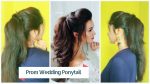 ★Easy Prom Ponytail Hairstyle for Bride | Fancy Wedding Half Up-Down Hair Tutorial