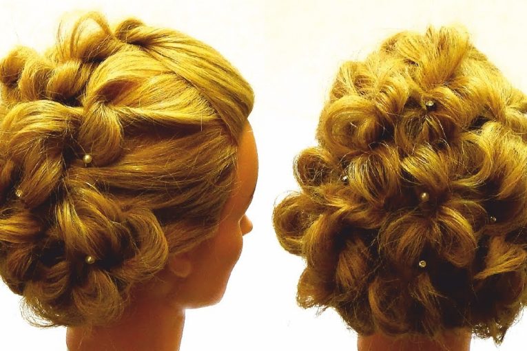 Вечерняя прическа на длинные волосы.Вечерняя прическа с плетением.Evening hairstyle for long hair