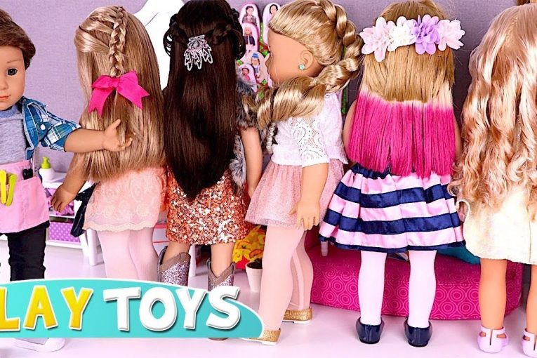 Baby Doll Hair Cut Shop — Play American Girl Dolls DYI hair styles salon Play Toys