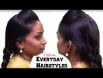 3 Minits Everyday Hairstyle With Front Puff  // Simple   Hairstyle Tutorials  — YouTube-2017.