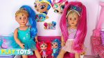 Baby Doll Hair Cut Shop & Make up Toys! Shimmer Shine DYI Hairstyle Make up for American Girl dolls