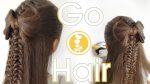 Прическа на 1 сентября. Бант из волос на косе // Back to school hairstyle. Hair bow with braids